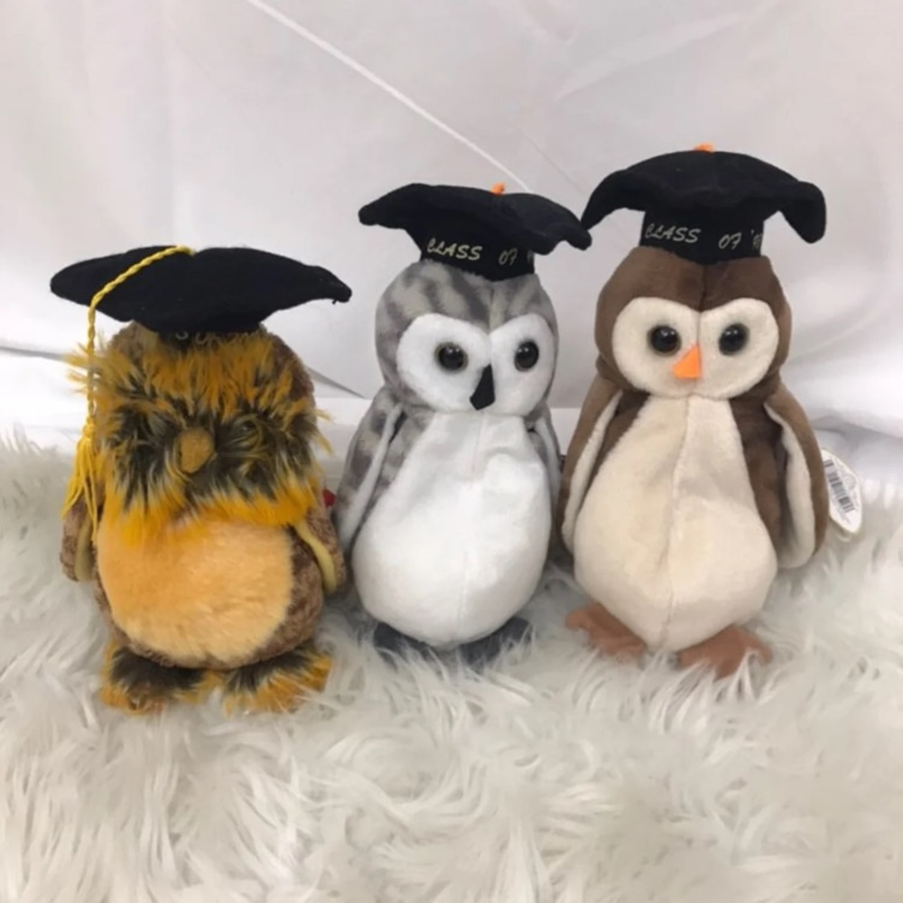 Wise, Wiser & Smartest Owl Beanie Babies
